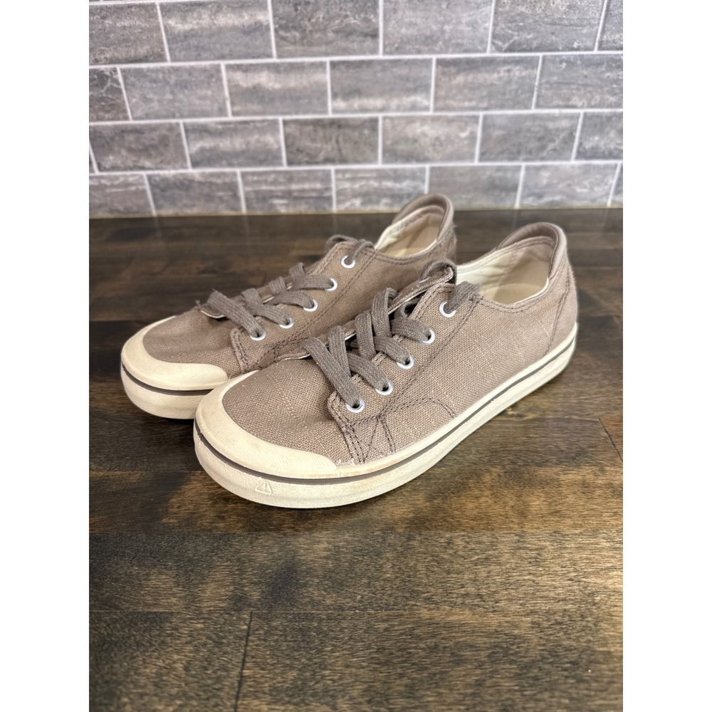 Keen Elsa IV Sneaker Womens 6.5 Brown Canvas Low Top Lace Up Shoes 1024062